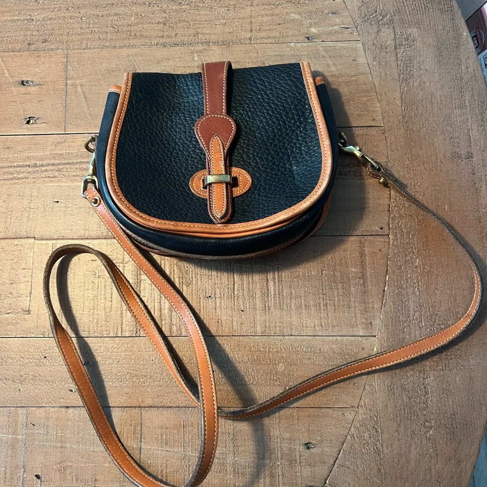 Dooney & Bourke Black and Brown Leather Crossbody Bag